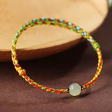 Hetian Jade Family Portrait Colorful Rope Bracelet Hand woven Baby Children Adult Red Rope Bracelet