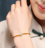 Hetian Jade Family Portrait Colorful Rope Bracelet Hand woven Baby Children Adult Red Rope Bracelet