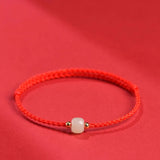 Hetian Jade Family Portrait Colorful Rope Bracelet Hand woven Baby Children Adult Red Rope Bracelet