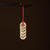 Copper Five Emperors Coins Retro Copper Coins Press Threshold Bedroom Stairs Kitchen Door to Door Carry Keychain Pendant
