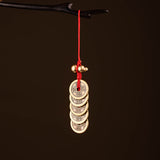 Copper Five Emperors Coins Retro Copper Coins Press Threshold Bedroom Stairs Kitchen Door to Door Carry Keychain Pendant