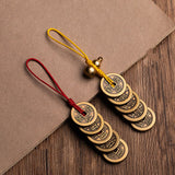 Copper Five Emperors Coins Retro Copper Coins Press Threshold Bedroom Stairs Kitchen Door to Door Carry Keychain Pendant