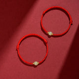 Natural Hetian Jade Transfer Beads Red Rope Bracelet Handmade Braided Rope Couple Bracelet as a Gift