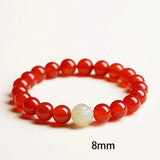 Red Agate Bracelet Girls' Zodiac Year Crystal Hetian Jade Lotus Transfer Bead Bracelet