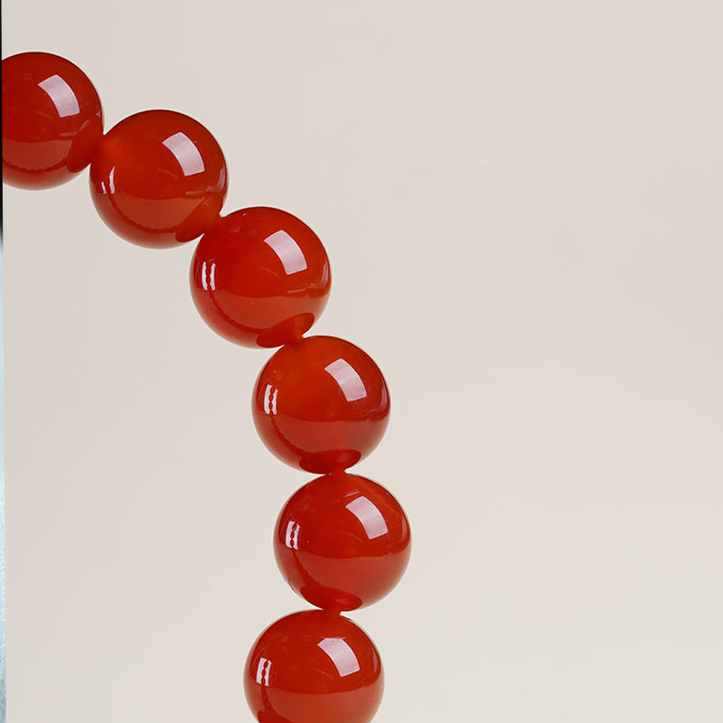 Red Agate Bracelet Girls' Zodiac Year Crystal Hetian Jade Lotus Transfer Bead Bracelet