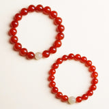 Red Agate Bracelet Girls' Zodiac Year Crystal Hetian Jade Lotus Transfer Bead Bracelet