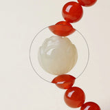Red Agate Bracelet Girls' Zodiac Year Crystal Hetian Jade Lotus Transfer Bead Bracelet