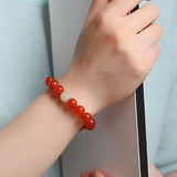 Red Agate Bracelet Girls' Zodiac Year Crystal Hetian Jade Lotus Transfer Bead Bracelet