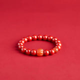 Cinnabar Bracelet Women's Pumpkin Agate Transfer Bead Bracelet Zodiac Year Gift