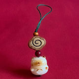 Bodhi Lucky Cat Car Keychain Small Pendant Men's and Women's Keychain Ring Hanging Pendant