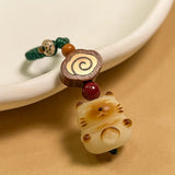 Bodhi Lucky Cat Car Keychain Small Pendant Men's and Women's Keychain Ring Hanging Pendant