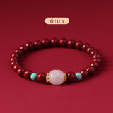 Natural Hetian Jade Cinnabar Bracelet Transfer Beads Exquisite-Bracelet