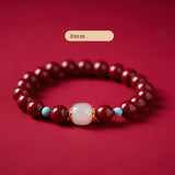 Natural Hetian Jade Cinnabar Bracelet Transfer Beads Exquisite-Bracelet