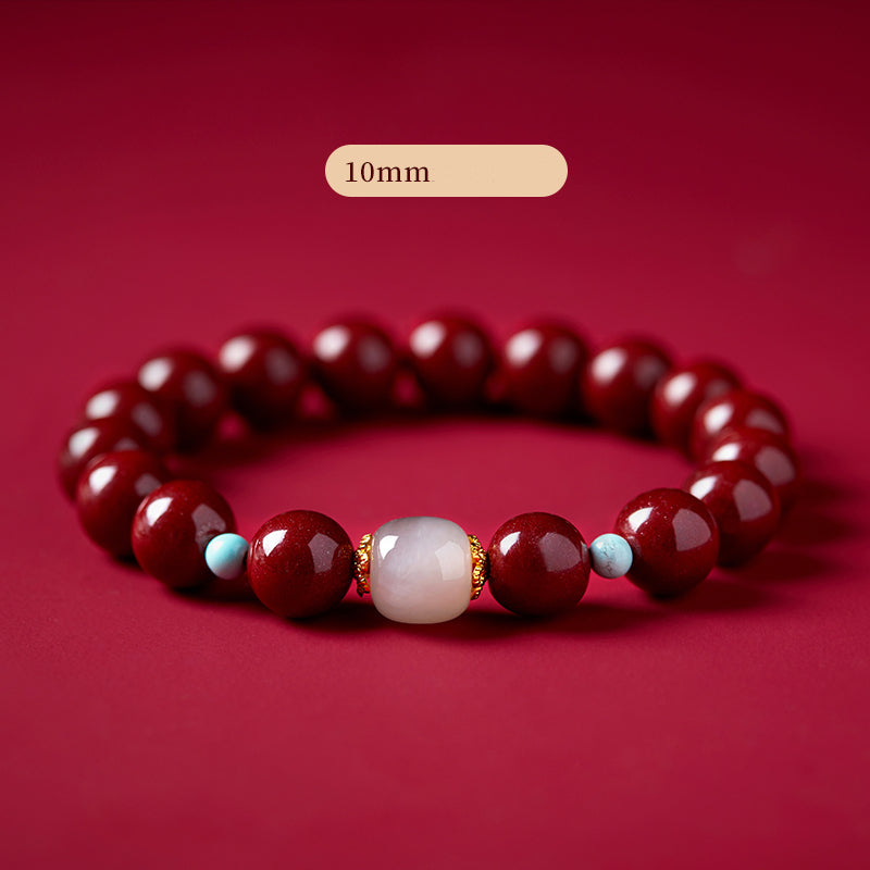Natural Hetian Jade Cinnabar Bracelet Transfer Beads Exquisite-Bracelet