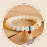Cat Claw White Jade Bodhi Root Bracelet Buddha Bead Prayer Bead Bodhi Seeds Cultural Play Bracelet