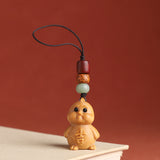 Sandalwood Zodiac Car Keychain Pendant Men and Women Cute Exquisite Mobile Phone Chain Safety Key Pendant
