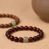 Natural Small Leaf Red Sandalwood Bracelets For Men And Women Sandalwood Buddha Beads Phoebe Bracelets Hetian Jade Ornaments