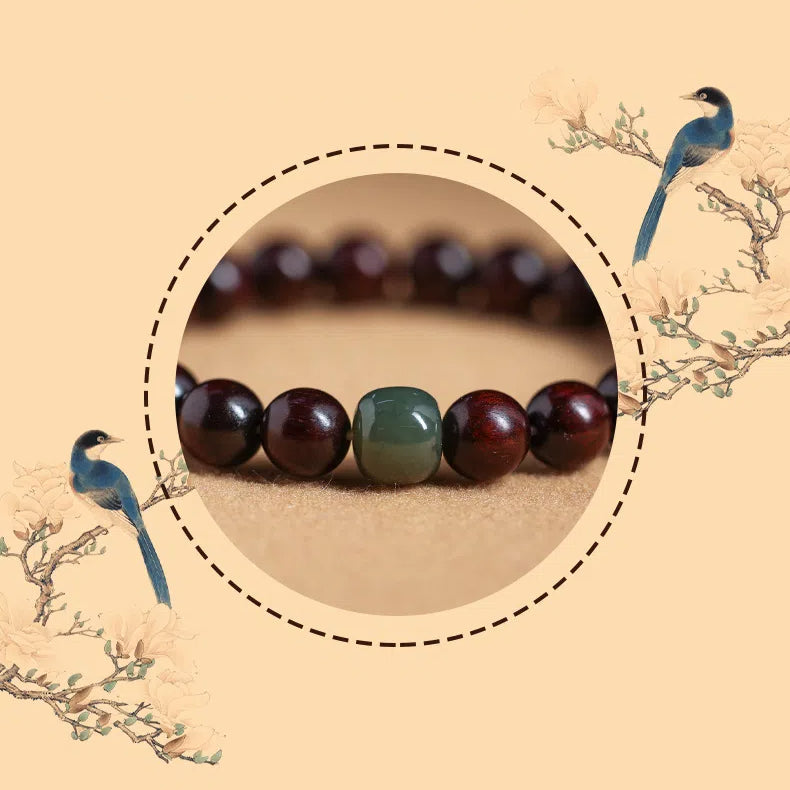 Natural Small Leaf Red Sandalwood Bracelets For Men And Women Sandalwood Buddha Beads Phoebe Bracelets Hetian Jade Ornaments