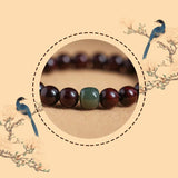 Natural Small Leaf Red Sandalwood Bracelets For Men And Women Sandalwood Buddha Beads Phoebe Bracelets Hetian Jade Ornaments