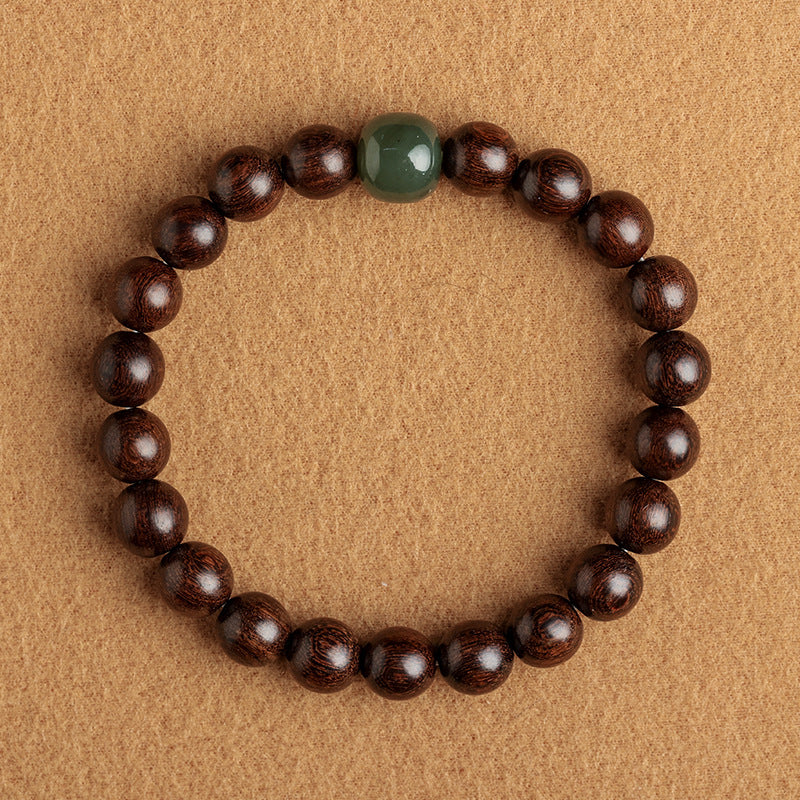 Natural Small Leaf Red Sandalwood Bracelets For Men And Women Sandalwood Buddha Beads Phoebe Bracelets Hetian Jade Ornaments