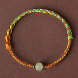 Hetian Jade Family Portrait Colorful Rope Bracelet Hand woven Baby Children Adult Red Rope Bracelet