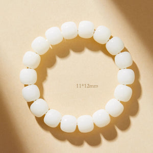 Natural White Jade Bodhi Bracelet for Men, Buddha Beads and Bodhi Roots, Original Ecological White Jade Bodhi Bracelet for Women