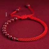 Good Luck Cinnabar Bracelet Zodiac Year Bracelet Male and Female Couple Birthday Gift Gold Transfer Bead Authentic Red Rope Trendy New Style