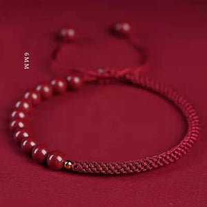 Good Luck Cinnabar Bracelet Zodiac Year Bracelet Male and Female Couple Birthday Gift Gold Transfer Bead Authentic Red Rope Trendy New Style