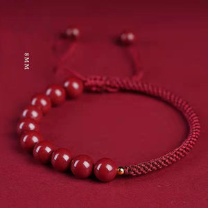 Good Luck Cinnabar Bracelet Zodiac Year Bracelet Male and Female Couple Birthday Gift Gold Transfer Bead Authentic Red Rope Trendy New Style