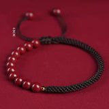 Good Luck Cinnabar Bracelet Zodiac Year Bracelet Male and Female Couple Birthday Gift Gold Transfer Bead Authentic Red Rope Trendy New Style