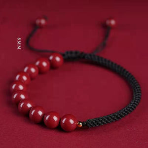 Good Luck Cinnabar Bracelet Zodiac Year Bracelet Male and Female Couple Birthday Gift Gold Transfer Bead Authentic Red Rope Trendy New Style