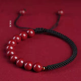 Good Luck Cinnabar Bracelet Zodiac Year Bracelet Male and Female Couple Birthday Gift Gold Transfer Bead Authentic Red Rope Trendy New Style