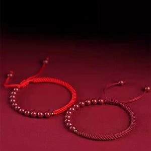 Good Luck Cinnabar Bracelet Zodiac Year Bracelet Male and Female Couple Birthday Gift Gold Transfer Bead Authentic Red Rope Trendy New Style