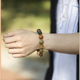 Weathering Bodhi Gradient Color Duobao Bracelet Exquisite Buddha Hand Single Circle Bracelet Men's and Women's Artistic Ancient Style Zen Bracelet