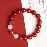 Lucky Year Beads Red Agate Cinnabar Bracelet Twelve Zodiac Gift Bracelet