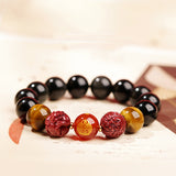 Lucky Year Beads Red Agate Cinnabar Bracelet Twelve Zodiac Gift Bracelet