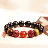 Lucky Year Beads Red Agate Cinnabar Bracelet Twelve Zodiac Gift Bracelet