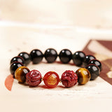 Lucky Year Beads Red Agate Cinnabar Bracelet Twelve Zodiac Gift Bracelet