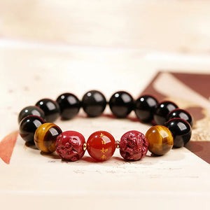 Lucky Year Beads Red Agate Cinnabar Bracelet Twelve Zodiac Gift Bracelet