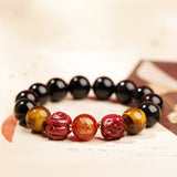 Lucky Year Beads Red Agate Cinnabar Bracelet Twelve Zodiac Gift Bracelet