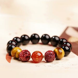 Lucky Year Beads Red Agate Cinnabar Bracelet Twelve Zodiac Gift Bracelet