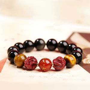 Lucky Year Beads Red Agate Cinnabar Bracelet Twelve Zodiac Gift Bracelet