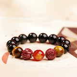 Lucky Year Beads Red Agate Cinnabar Bracelet Twelve Zodiac Gift Bracelet