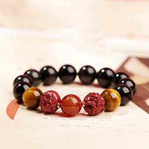 Lucky Year Beads Red Agate Cinnabar Bracelet Twelve Zodiac Gift Bracelet