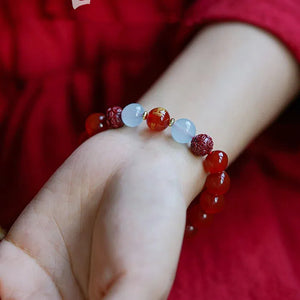 Lucky Year Beads Red Agate Cinnabar Bracelet Twelve Zodiac Gift Bracelet