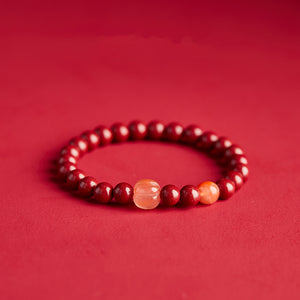 Cinnabar Bracelet Women's Pumpkin Agate Transfer Bead Bracelet Zodiac Year Gift