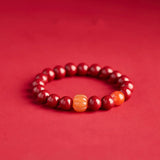 Cinnabar Bracelet Women's Pumpkin Agate Transfer Bead Bracelet Zodiac Year Gift