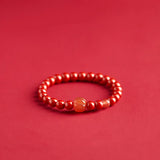 Cinnabar Bracelet Women's Pumpkin Agate Transfer Bead Bracelet Zodiac Year Gift