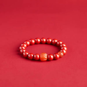 Cinnabar Bracelet Women's Pumpkin Agate Transfer Bead Bracelet Zodiac Year Gift