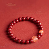 Cinnabar Bracelet Women's Pumpkin Agate Transfer Bead Bracelet Zodiac Year Gift